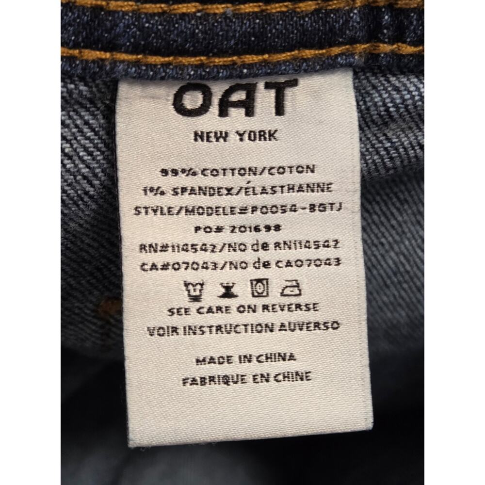 OAT New York High Rise Wide Leg Patch Pocket Dark Wash Jeans Size 8/29 - Picture 4 of 5